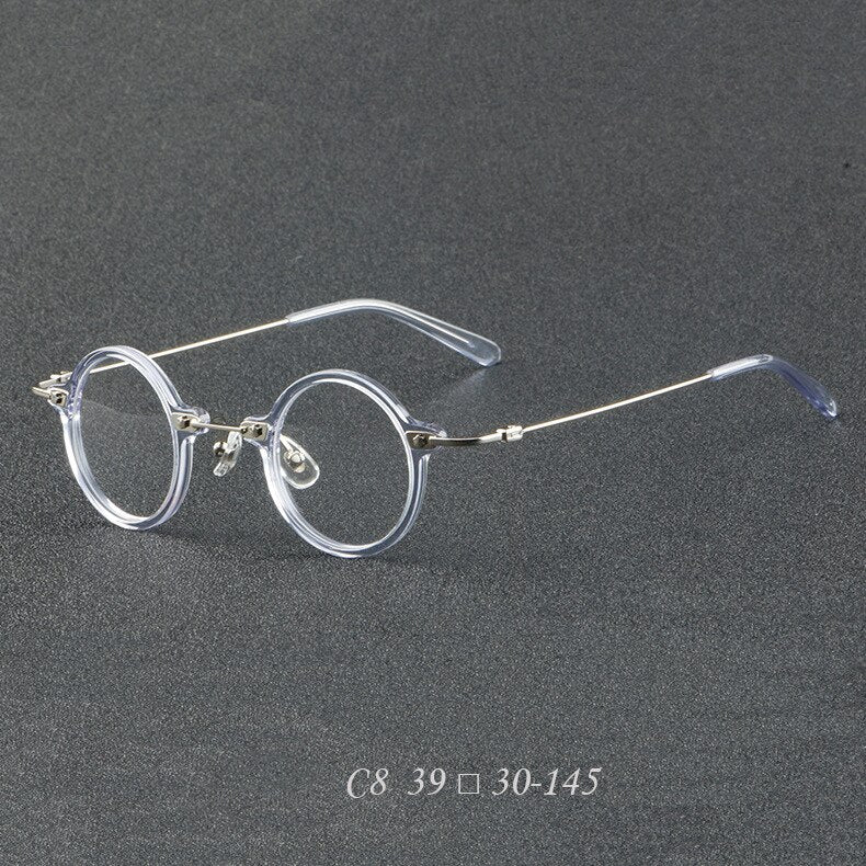 CCspace Women's Full Rim Round Acetate Eyeglasses Frame 55275 - Stylish & Lightweight for Work, Reading & Everyday Fashion
