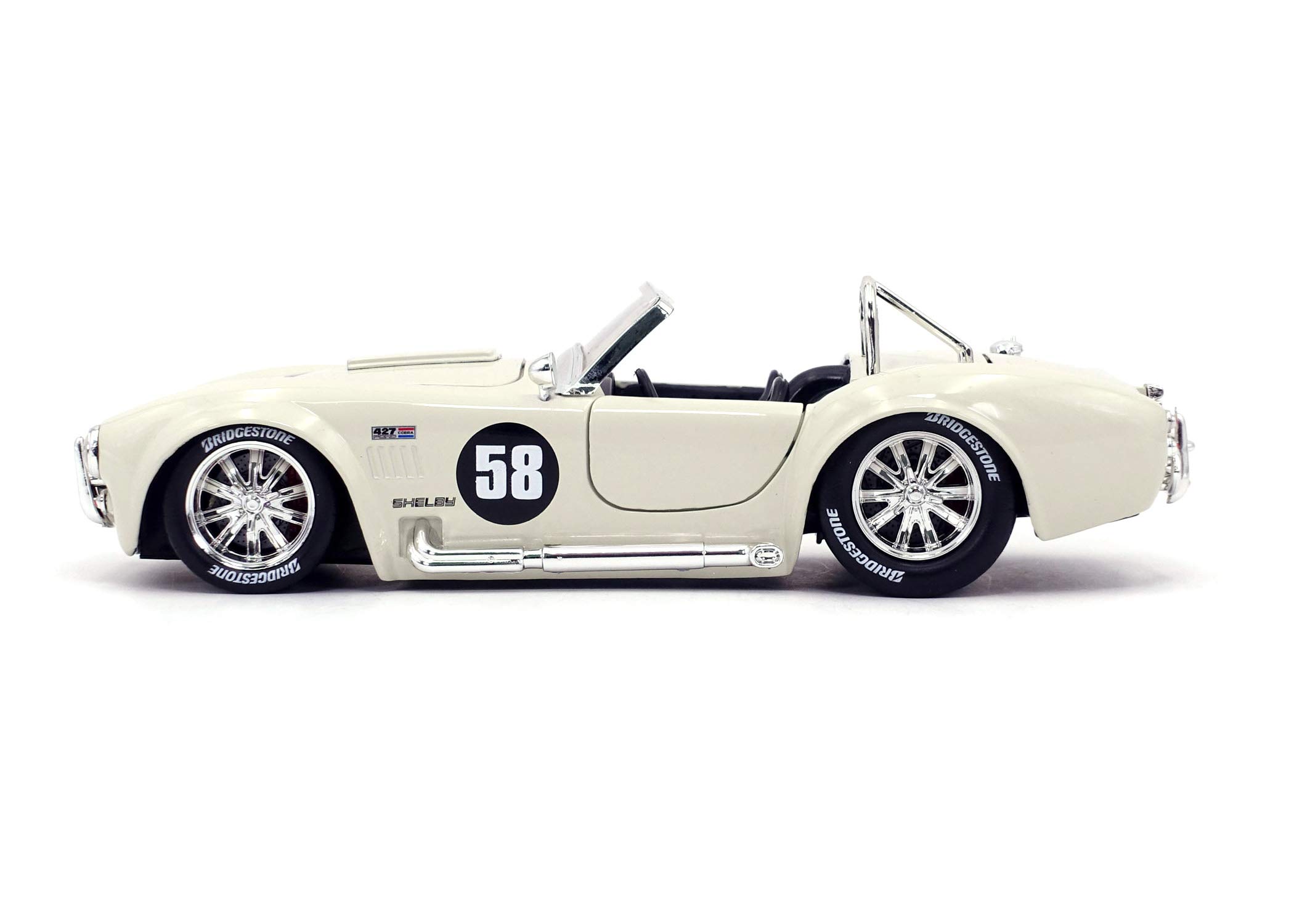 Jada Toys 1:24 Scale 1965 Shelby Cobra 427 S/C Die-Cast Model Car - White Collectible Muscle Car for Kids & Adults | Display, Gift, Racing Collection