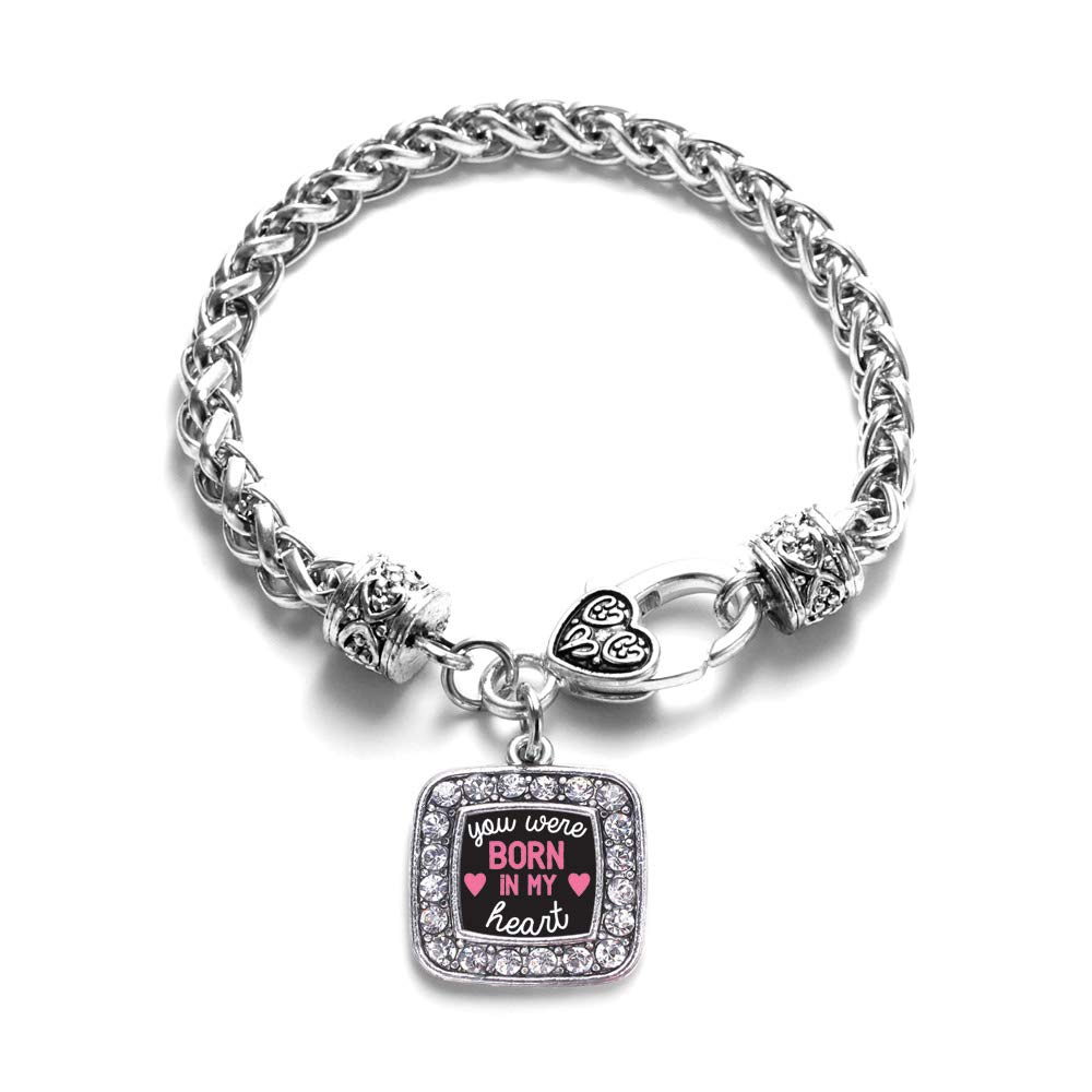 Elegant Silver Square Charm Bracelet with Cubic Zirconia - Dainty Sterling Silver Jewelry for Women - Perfect for Parties, Weddings & Everyday Wear