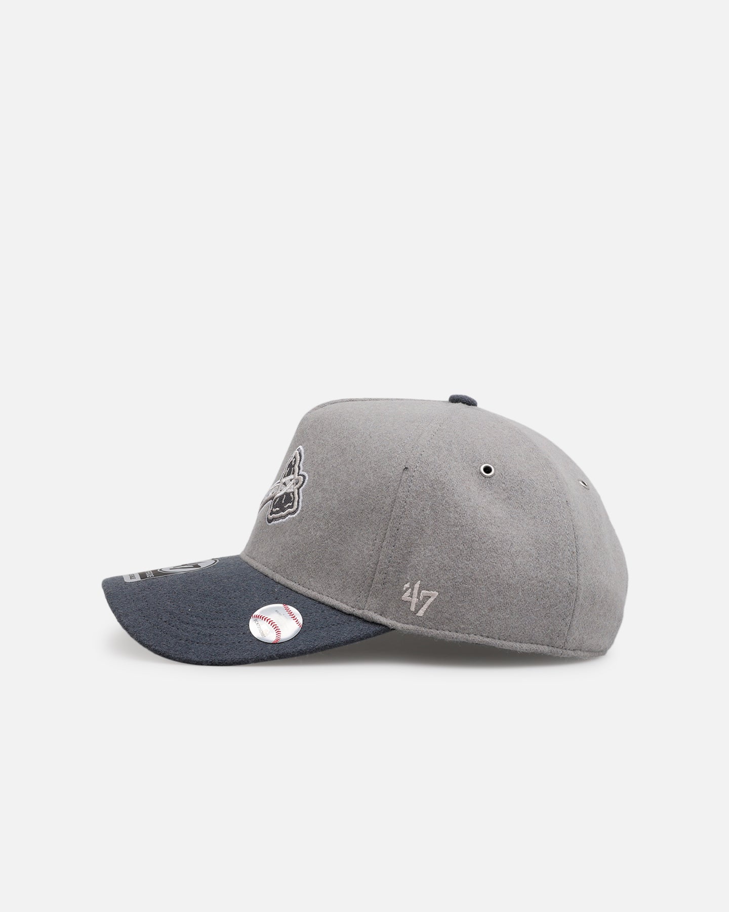 47 Brand Atlanta Braves 'Shades Of Gray' Snapback Hat - Adjustable 47 Offside Cement Baseball Cap for Men & Women - Perfect for Sports Games, Casual Wear & Fan Collections