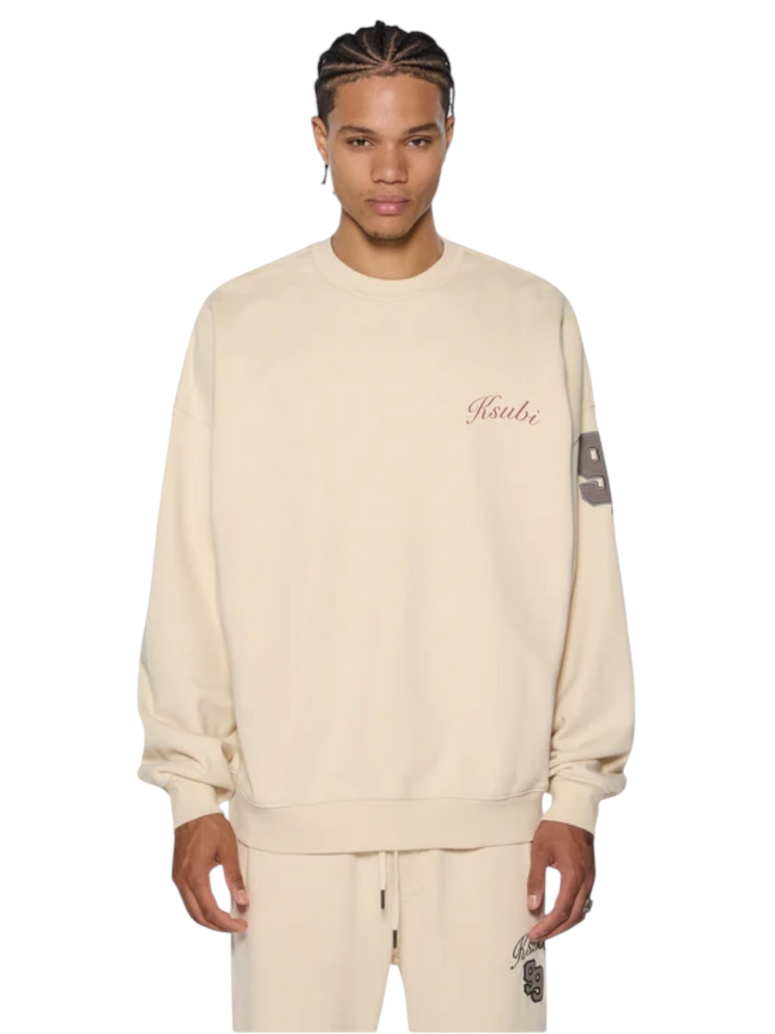 Ksubi Playoff Ekcess Crew Sweatshirt - Dusty Desert Color | Stylish & Comfortable for Casual Wear & Street Fashion