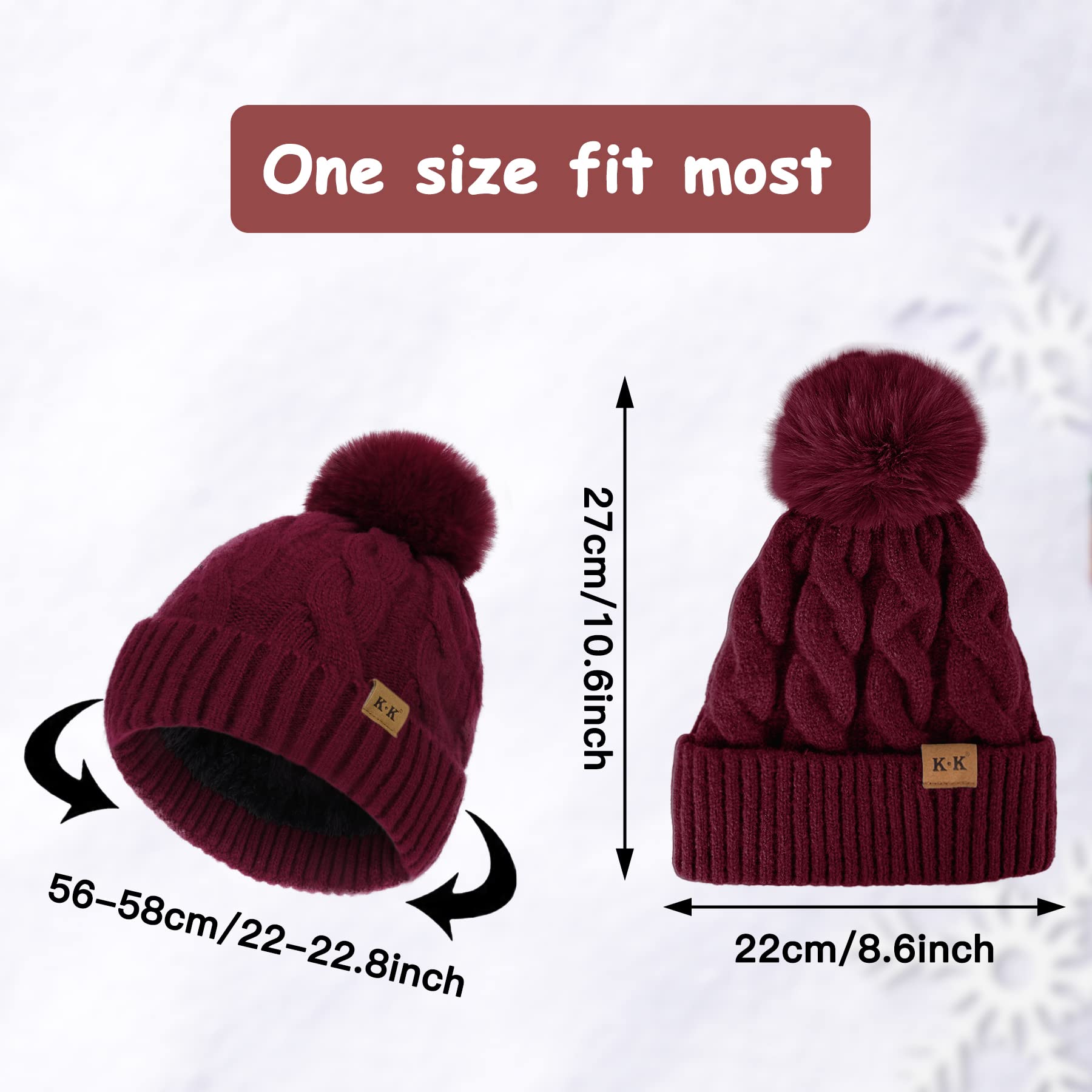 Cozy Fleece Knitted Winter Hat for Men & Women - Warm Beanie for Cold Weather - Perfect for Skiing, Snowboarding & Outdoor Activities