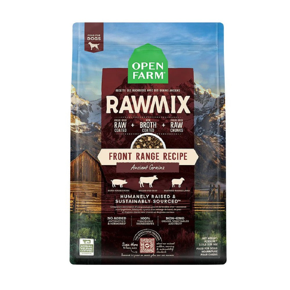 RawMix Front Range Whole Grain Dog Kibble - Premium Natural Dry Dog Food for All Breeds & Ages - High Protein Grain-Inclusive Nutrition for Active Dogs - Perfect for Daily Meals & Outdoor Adventures