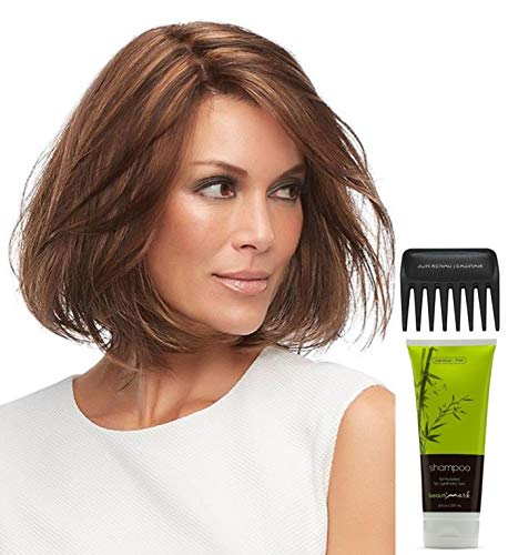 Jon Renau Cameron Petite Wig Bundle - 4 Items (6F27 Color) with Christy's Wigs Q&A Booklet, BeautiMark Synthetic Shampoo & Wide Tooth Comb - Perfect for Daily Wear, Cosplay & Hair Loss Solutions