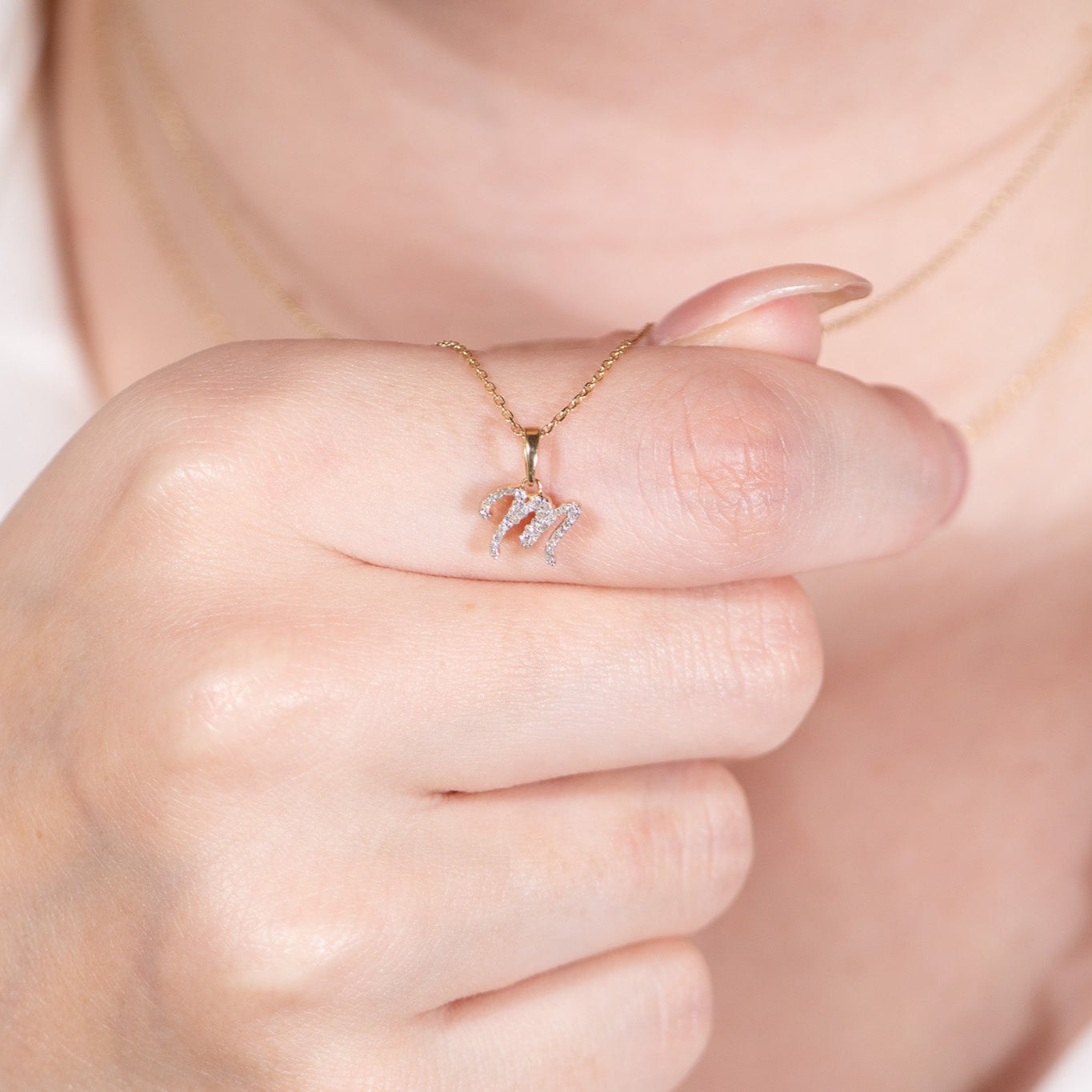14K Yellow Gold Cursive Diamond Initial Necklace - Personalized Name Pendant for Women, Gift for Her | Birthday, Anniversary, Valentine's Day Jewelry