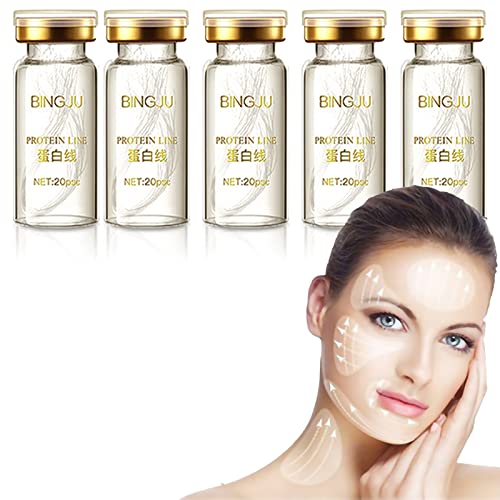 InstaLift Soluble Protein Thread Lifting Set with Nano Gold Essence - 5PCS Absorbable Collagen Silk Threads & Gold Face Serum for Anti-Aging & Skin Tightening | At-Home Facial Treatment & Wrinkle Reduction