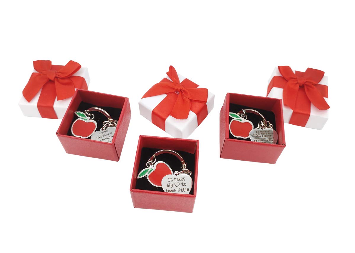 **Best Teacher Appreciation Gifts for Women & Men – Heart & Apple Keychain – Bulk Funny Teacher Keyrings for Teacher’s Day, Birthday, Graduation, Valentine’s Day & Christmas – Perfect for Preschool Educators & Thank You Gifts**
