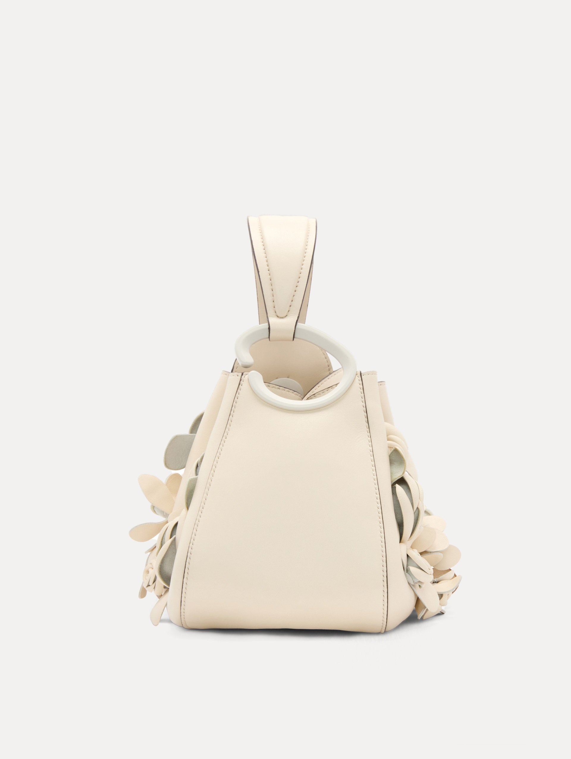 Floral Appliqué O Handle Bag - Elegant Women's Crossbody Purse for Parties, Weddings & Date Nights | Stylish Handbag with Embroidered Floral Design