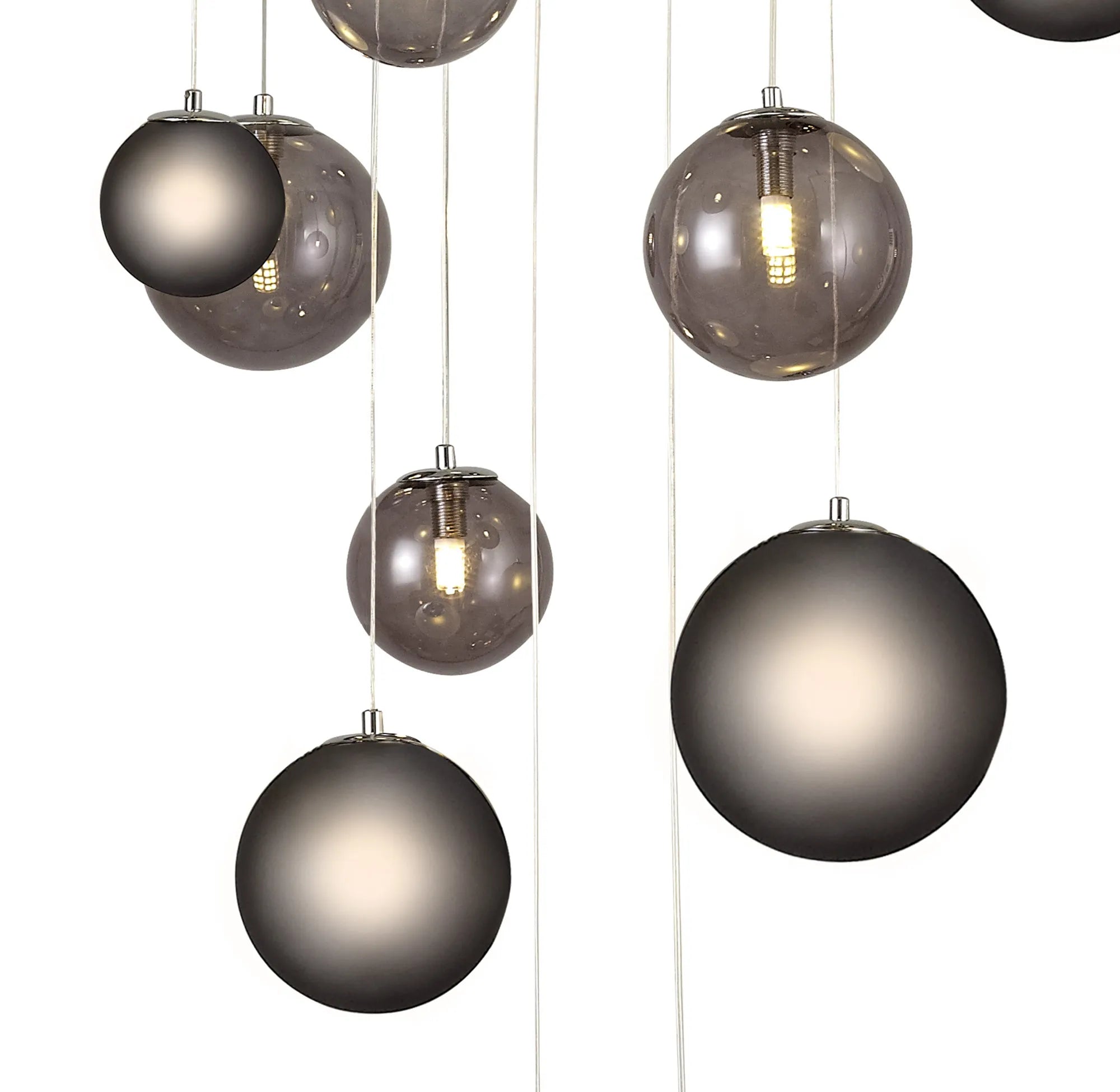 60cm Austin Glass Pendant Light with 16 G9 Bulbs - Modern Hanging Fixture for Kitchen Island, Dining Room, and Living Room Lighting