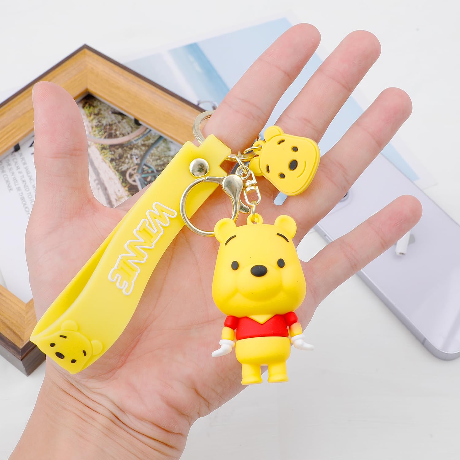 Disney Winnie the Pooh & Piglet PU Leather Wallet with Keychain - Cute Cartoon Coin Purse for Women & Girls (WA-Weini 2403) - Perfect Gift for Disney Fans, Birthday & Daily Use