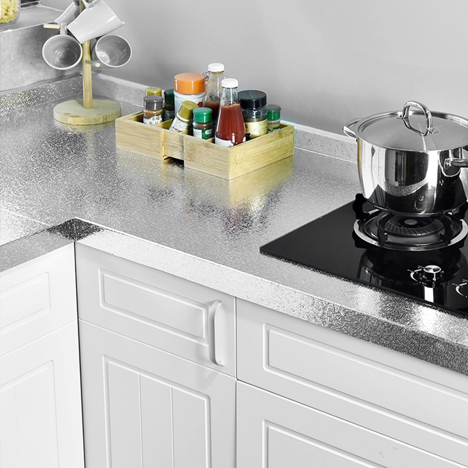 Oil-Resistant Self-Adhesive Wall Stickers for Kitchen - Waterproof Tile & Cabinet Drawer Decoration (5m/10m/20m, 0.6x20m, Style1) - Perfect for Backsplash, Countertop Protection & Home Renovation