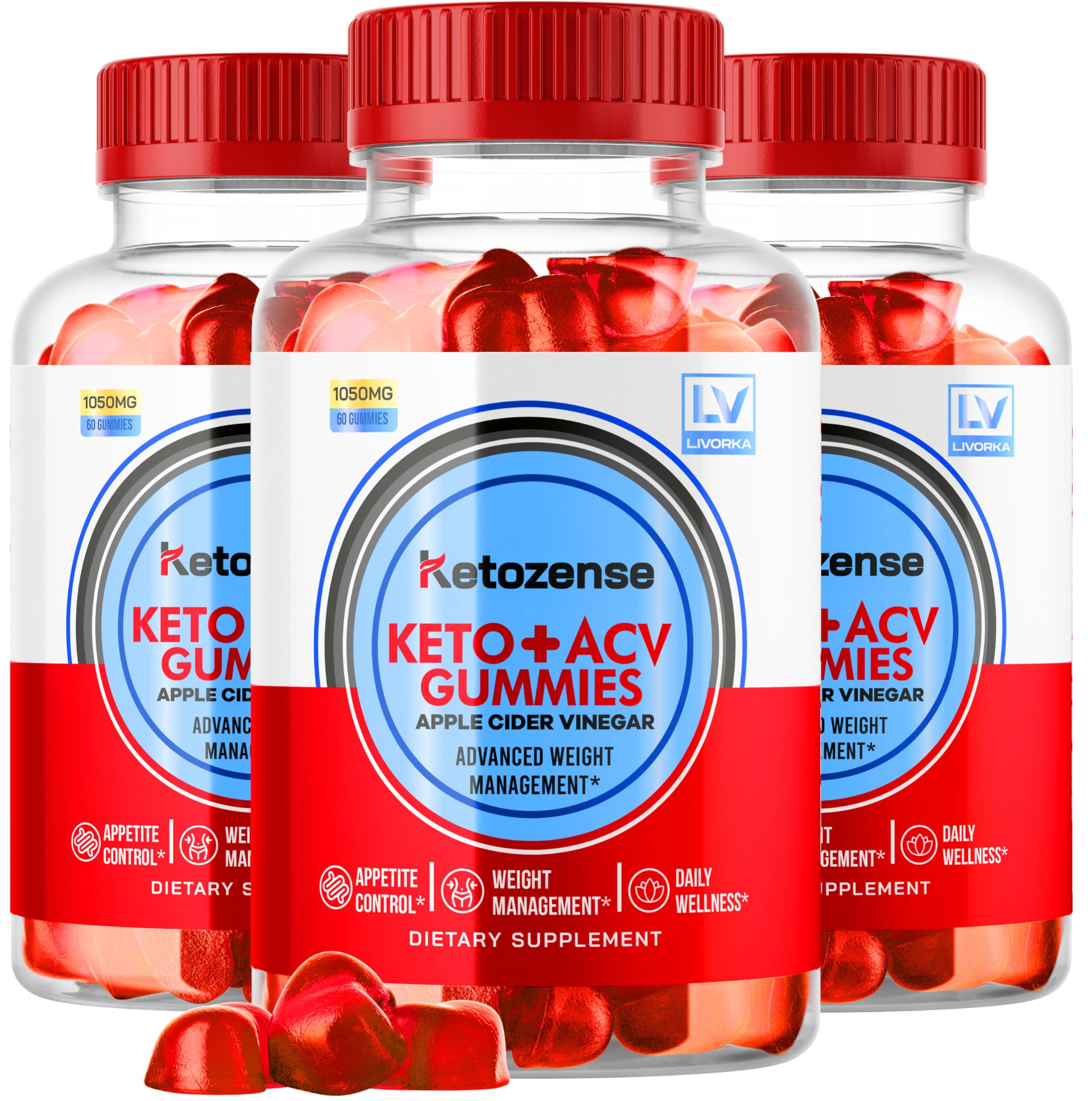 Ketozense ACV Keto Gummies (3 Pack - 180 Gummies) | Apple Cider Vinegar Supplement for Weight Management & Digestive Health | Perfect for Keto Diet, Intermittent Fasting & Daily Wellness Routine