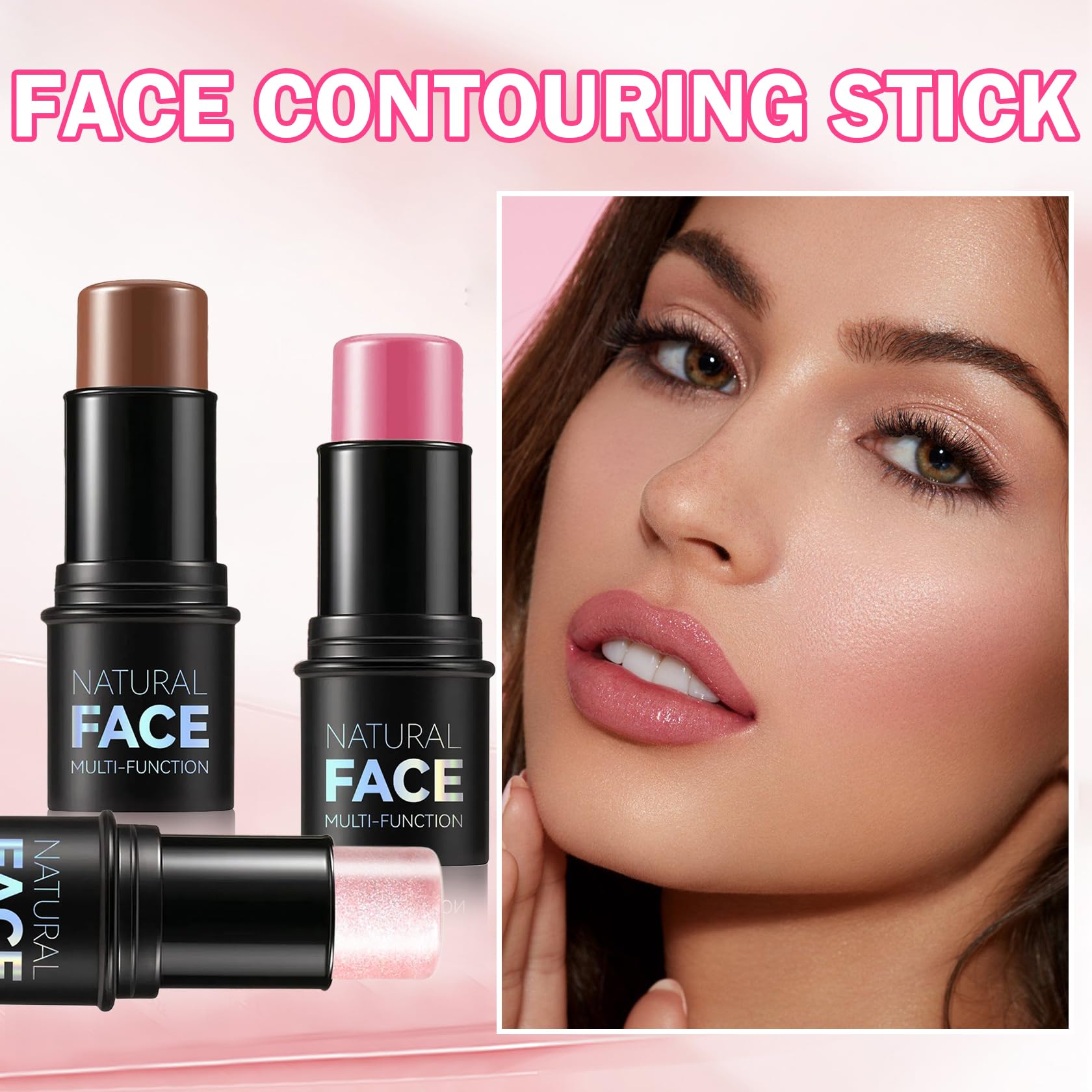 DAMUSI 6PCS Cream Contour Stick Makeup Kit - Cream Bronzer, Blush & Highlighter Sticks for Flawless Face Contouring | Long Lasting & Smooth Formula | Perfect for Everyday Makeup, Professional Looks & Photo Shoots
