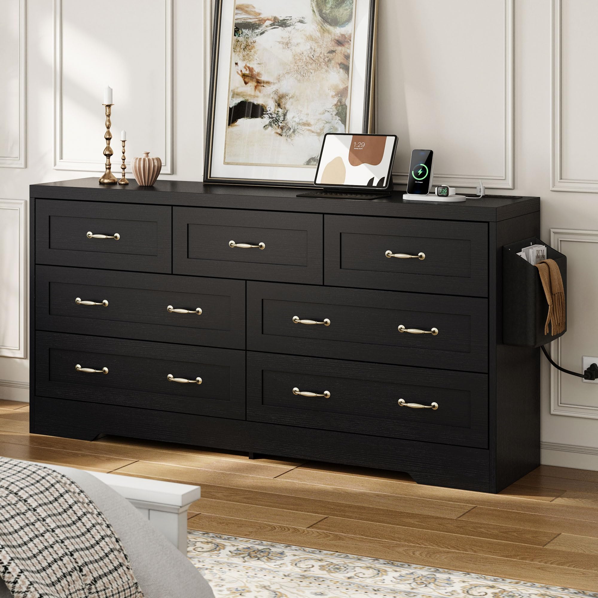 DWVO Farmhouse 7-Drawer Dresser for Bedroom - 31.5