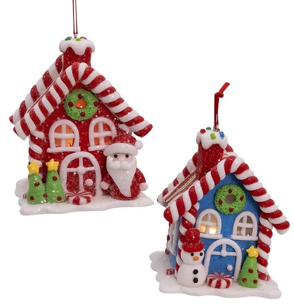 4 Pack Battery Operated LED Candy House Decorations - Christmas Holiday Home Decor, Party Favors, Gift Boxes & Winter Village Displays