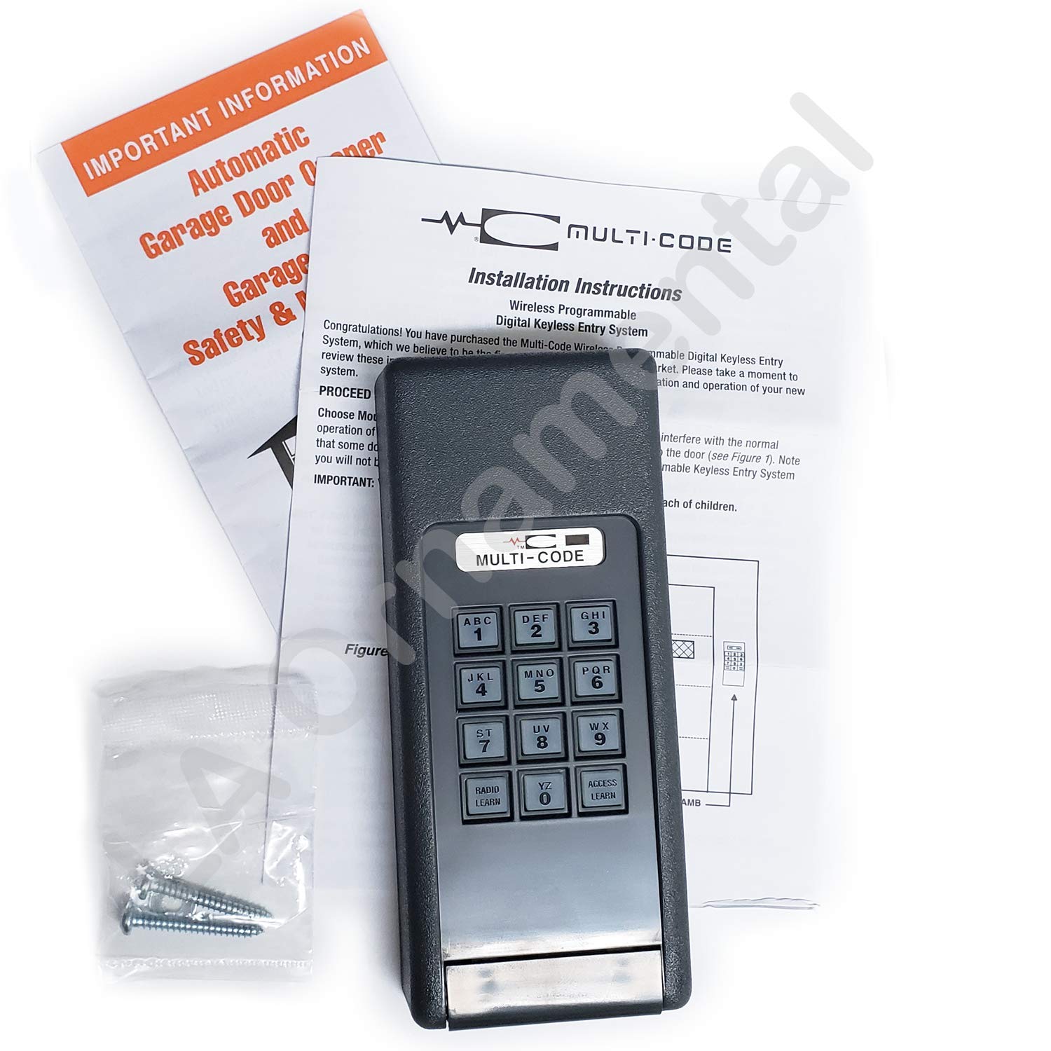Linear 298601 310 MHz Wireless Programmable Digital Keyless Entry System for Garage Door & Gate Opener - Secure Remote Access for Homes & Businesses