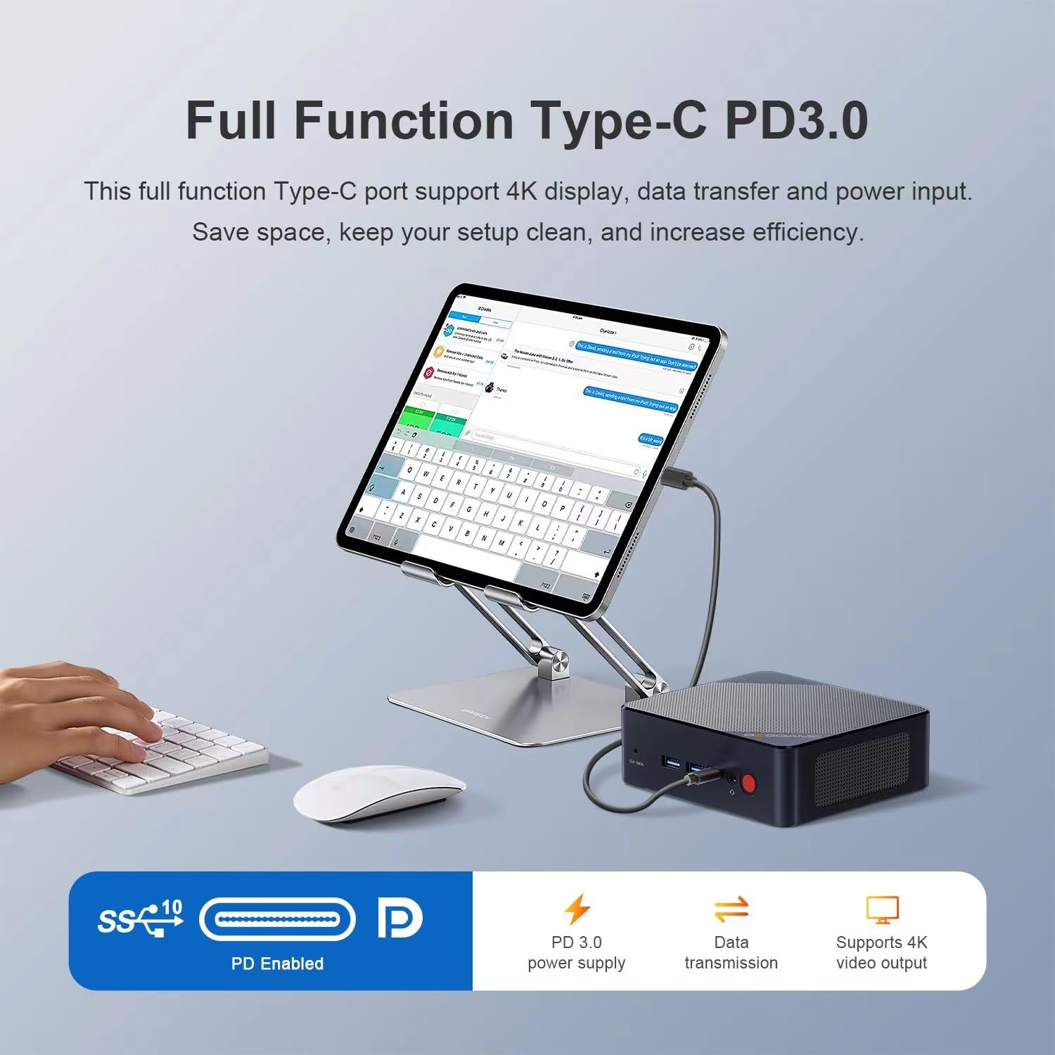 Mini PC B100 - Intel Alder Lake N100, 16GB DDR4 RAM, 512GB SSD, USB-C Docking Support, 4K Triple Display, 2.5G Ethernet - Perfect for Home Office, Gaming & Digital Signage