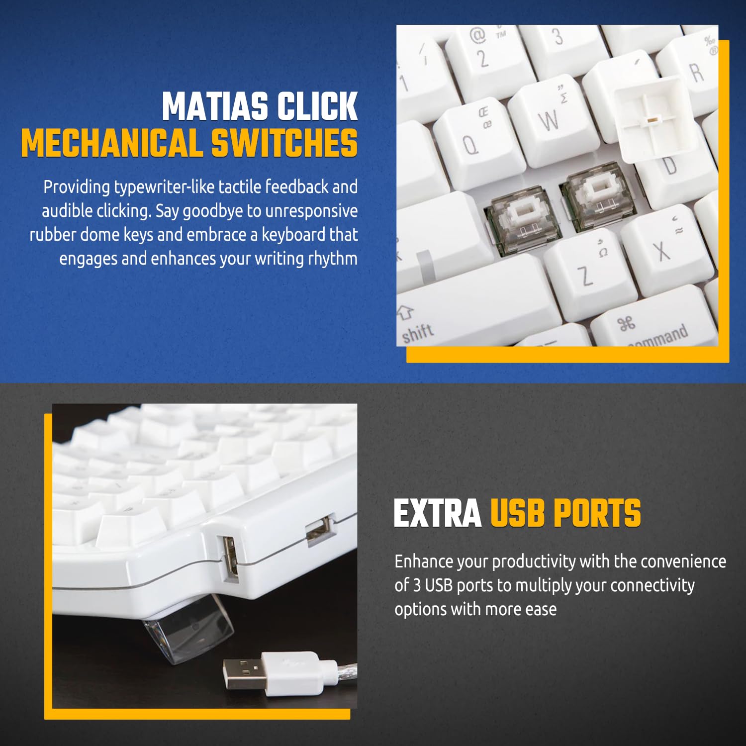 Matias Tactile Pro Mechanical Keyboard for Mac - Premium Tactile Switches for Typing & Programming | Perfect for Office, Home & Gaming Use