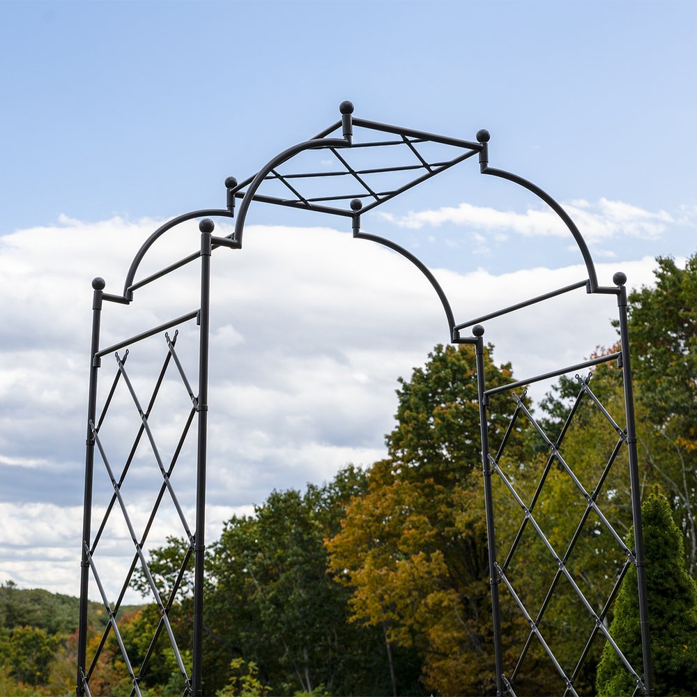 Achla Designs Lattice Tunnel Arbor - Elegant Garden Arch for Outdoor Weddings, Vine Support & Backyard Decor