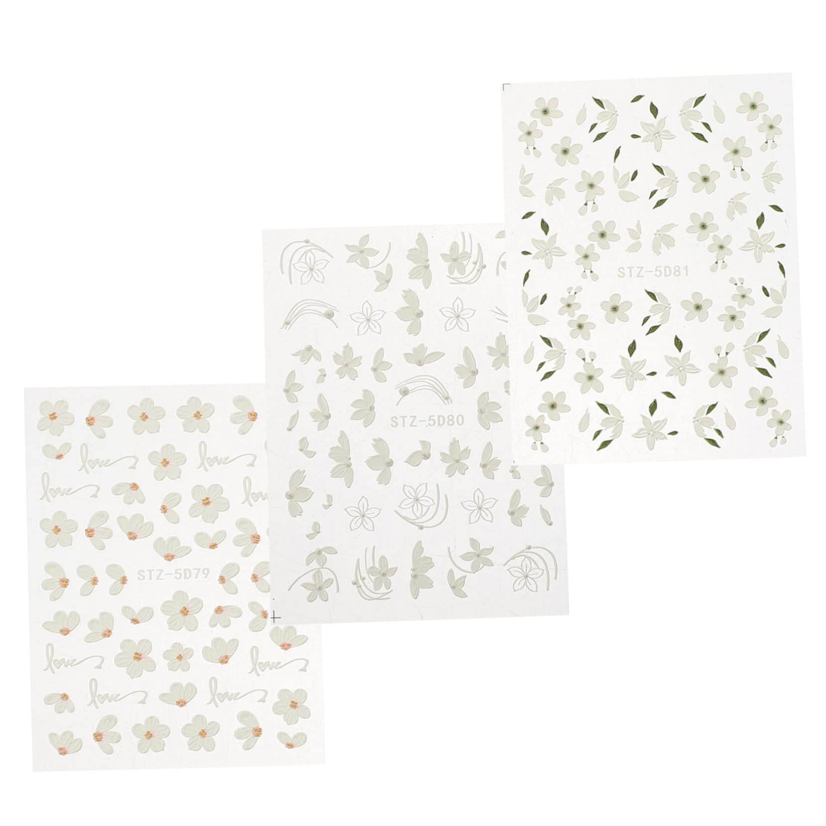 Minkissy Floral Nail Art Stickers - 2 Sets Self-Adhesive Nail Decals for Women & Girls (3 Sheets Each) - DIY Nail Design Accessories for Gel, Acrylic & Natural Nails - Perfect for Manicures, Nail Salons, Home Use, Parties, Weddings & Special Occasions - Great for Spring, Summer, Bridal Showers & Girls' Night Out