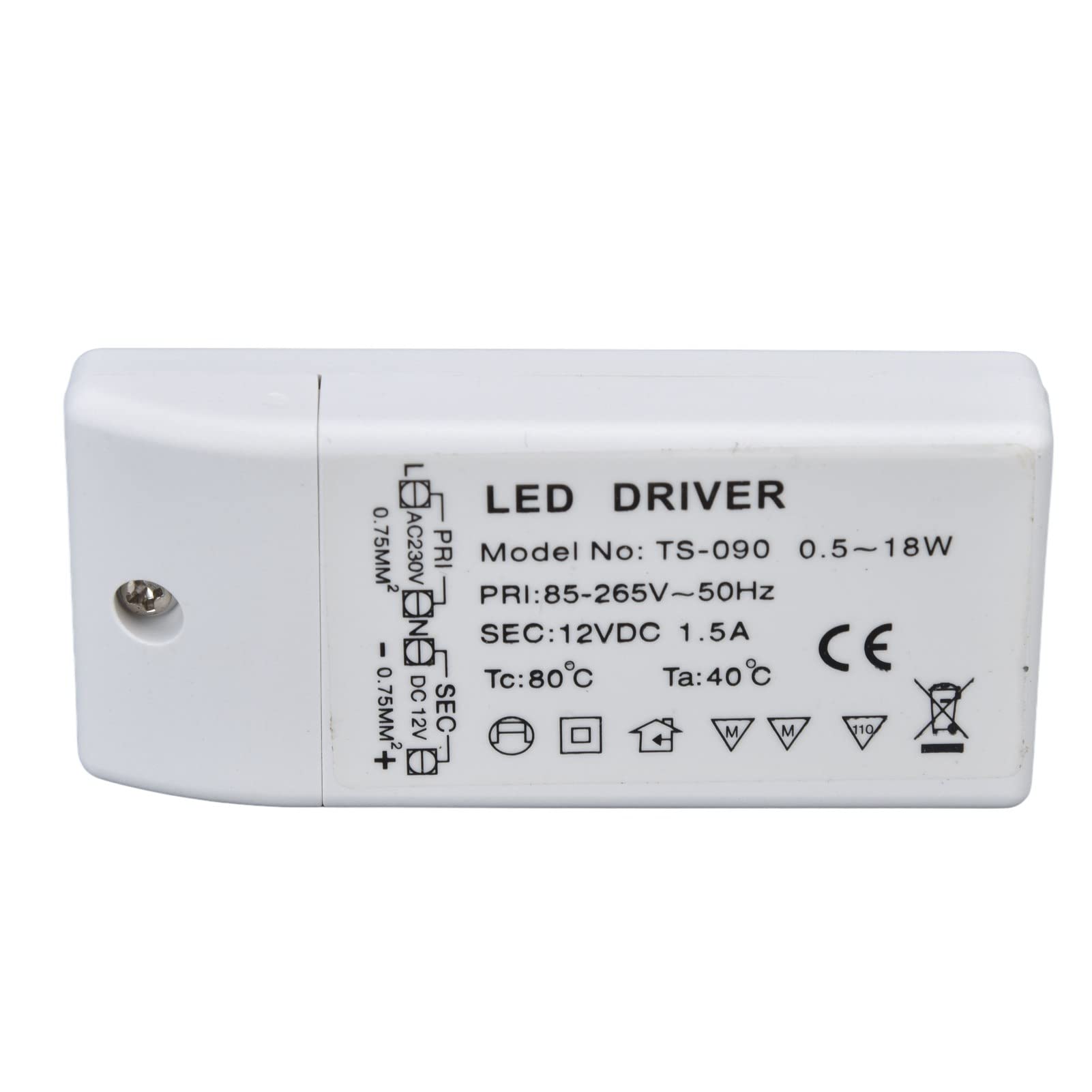 Garosa 18W LED Driver 12V DC 1.5A Power Supply Transformer - Constant Current for Cabinet Lights, DIY Lamps (AC 85-265V) - Indoor & Outdoor LED Lighting Solutions for Home, Office, and Commercial Spaces