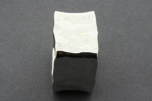 Hammered Square Ring Sterling Silver 925 - Handmade Boho Jewelry for Women - Perfect for Everyday Wear & Gift Giving