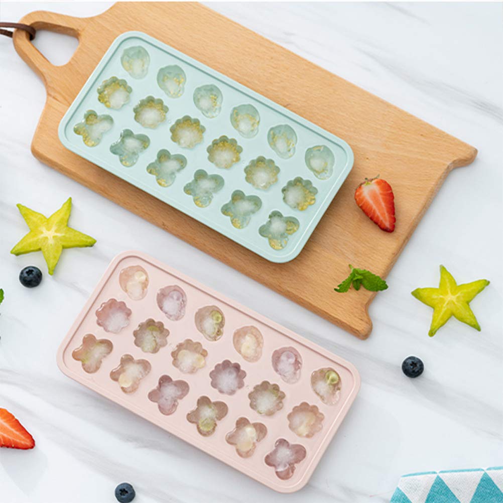 2pcs Silicone Ice Cube Trays with Lids - BPA Free, Flexible & Easy to Use - Perfect for Cocktails, Iced Coffee & Home Freezing (Blue) - Great for Parties, BBQs & Daily Beverage Chilling