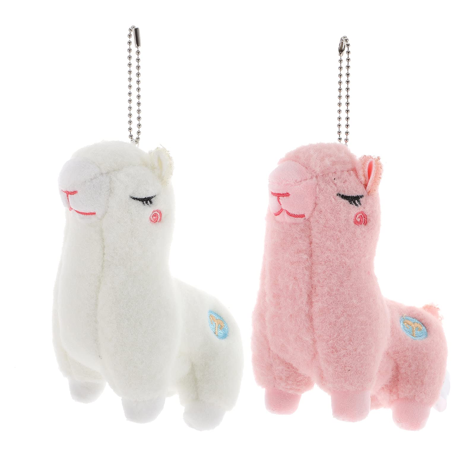 LUOZZY 2Pcs Soft Plush Llama Alpaca Keychains - Cute Stuffed Animal Keyrings for Bags, Cars, Purses & Backpacks - Perfect Gift for Kids, Teens & Animal Lovers (Home, Office & Travel Accessories)