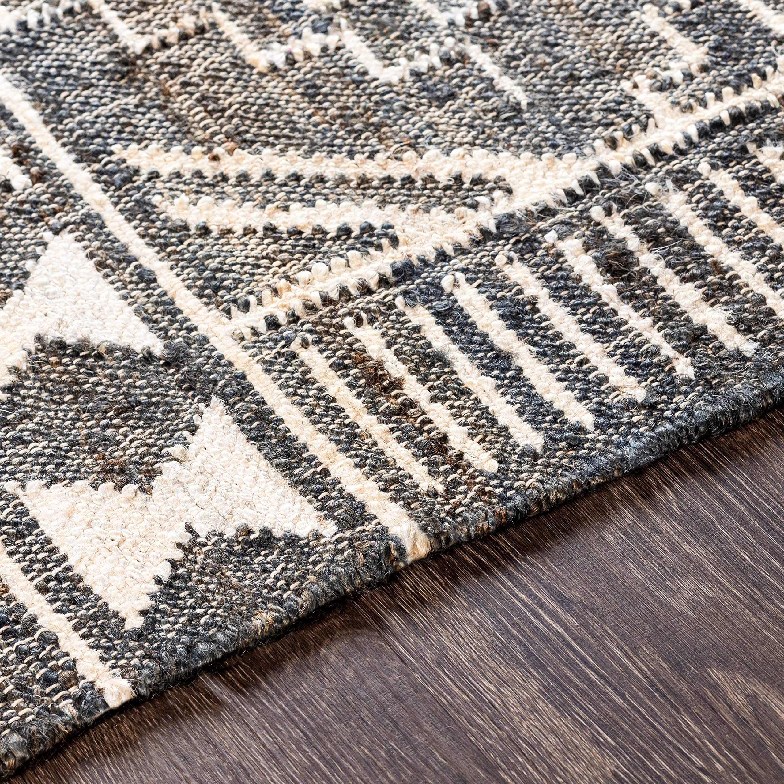 Mark&Day 2x8 Runner Area Rug - Bankert Global Charcoal Brown Blue Cream Carpet for Hallway, Kitchen, Bedroom & Living Room | Non-Slip Soft Floor Mat (2'6