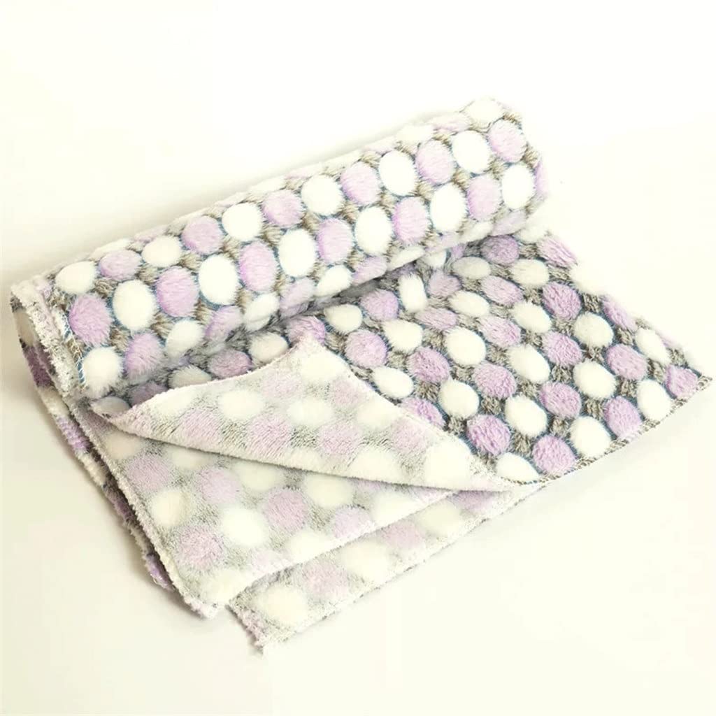 Soft Fleece Cute Dotted Dog Blanket - 100x80cm Warm Pet Bed Mat for Small to Medium Dogs - Cozy Sleeping Pad for Winter, Crate Liner, Sofa Protector & Travel Companion