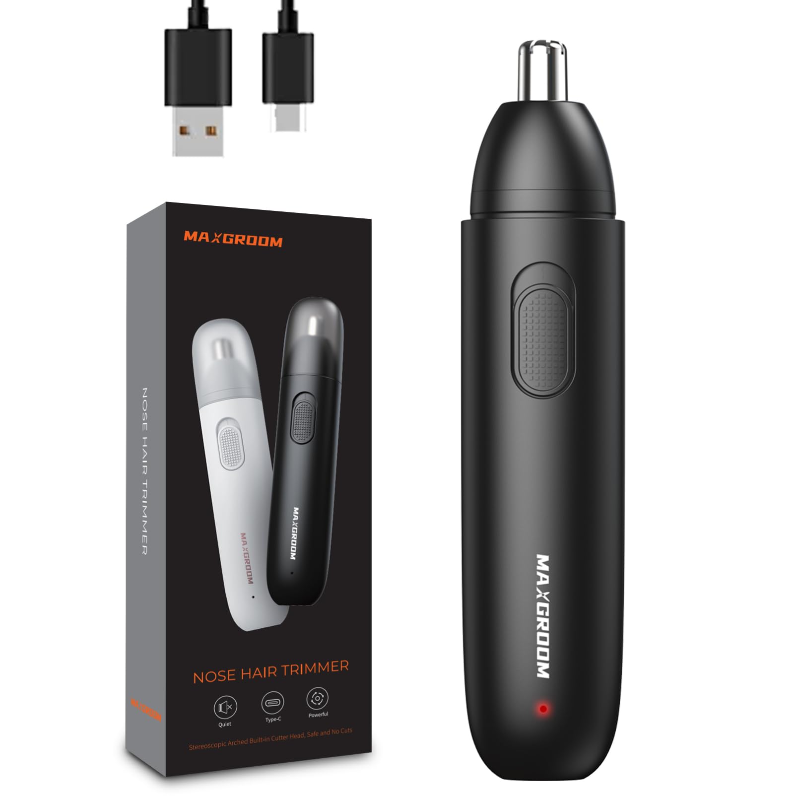 FOMIYES Rechargeable Electric Nose & Ear Hair Trimmer - Wet/Dry Use, Travel Lock, USB Charging, Portable Design for Men's Grooming at Home or Travel