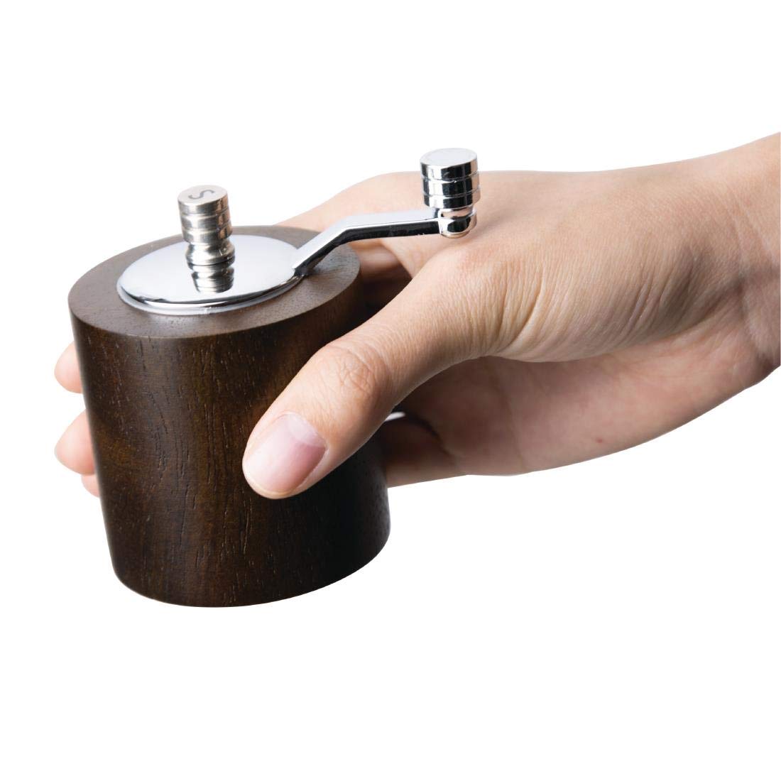 Premium Dark Wood Salt and Pepper Grinder Set - Adjustable Ceramic Spice Mill for Kitchen, Dining Table & BBQ - Natural Wooden Seasoning Shakers for Home Cooking & Restaurant Use