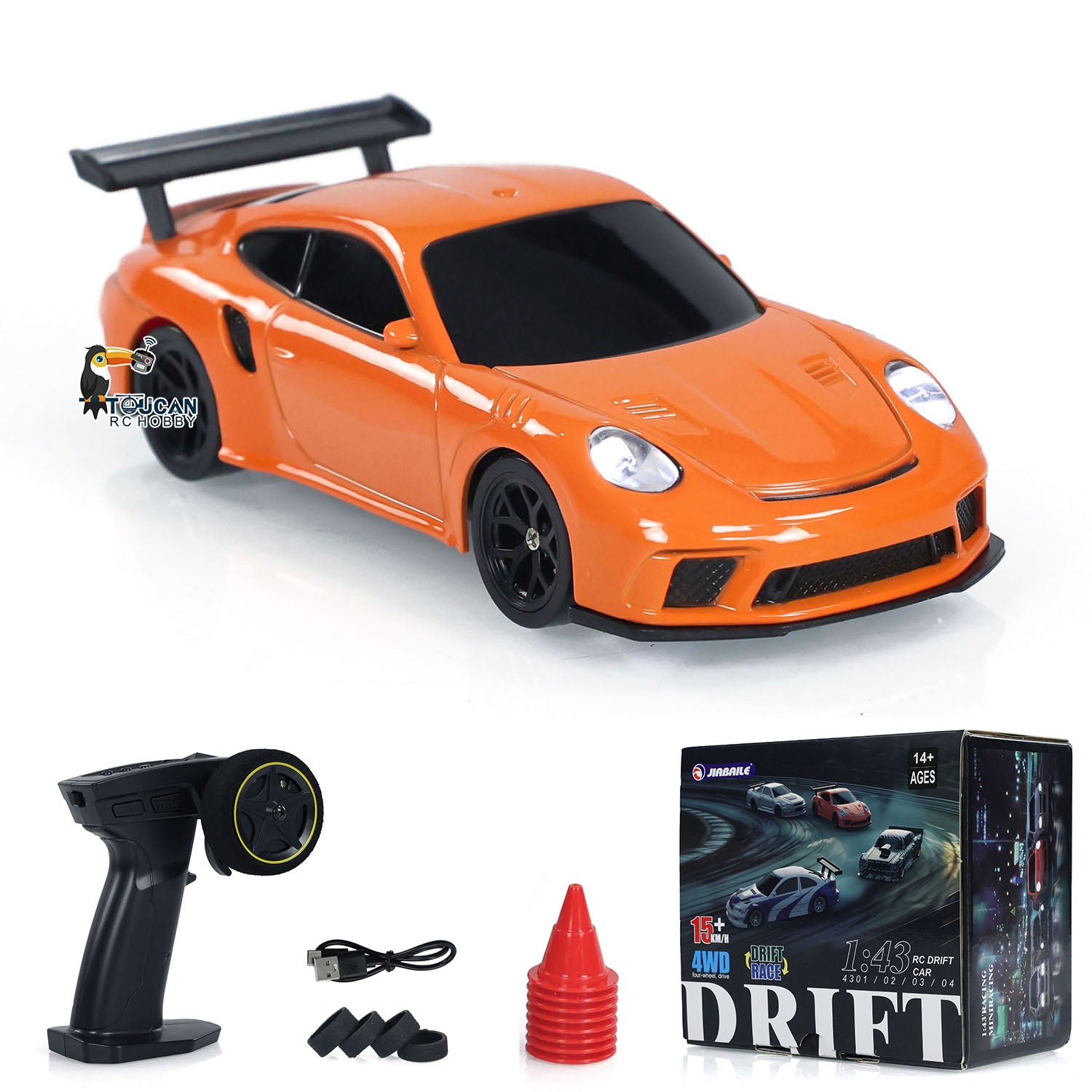 1:43 Scale 4WD RC Drift Race Car - Remote Control Toy Vehicle with Ready-to-Run Painted Body, Assembled Mini Model Car & Rubber Tires - Perfect for Indoor Racing, Drifting Practice and Kids Birthday Gifts