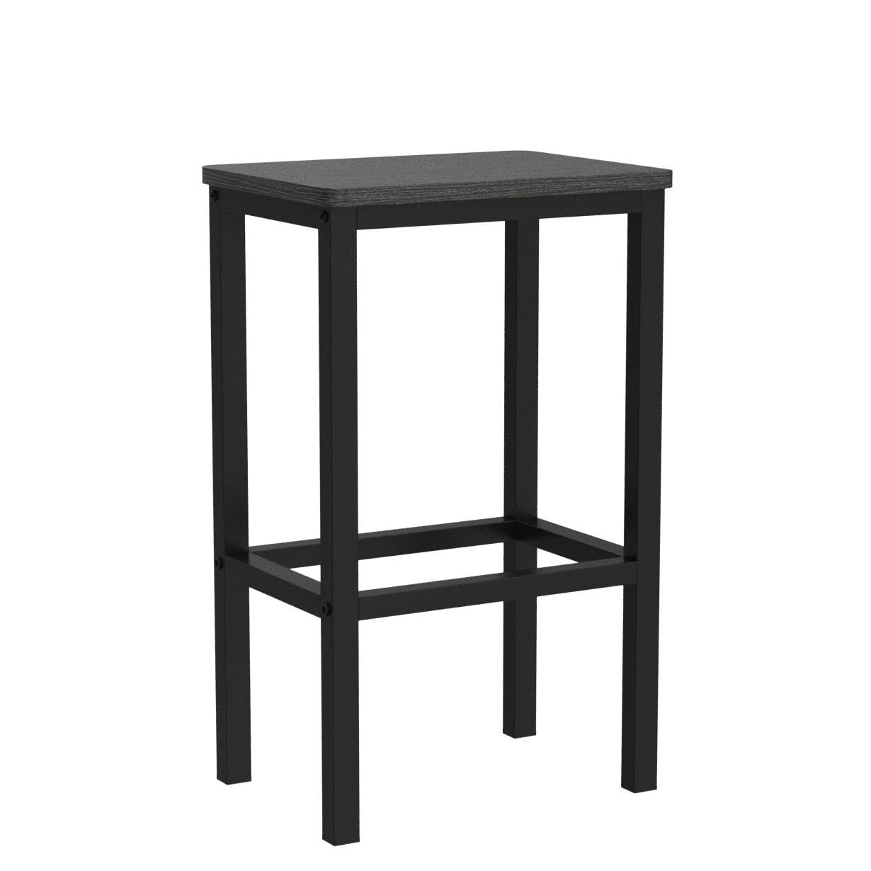 VASAGLE Industrial Bar Stools Set of 2 - Adjustable Height Kitchen Counter Stools with Footrest, Charcoal Gray & Black Metal Bar Chairs for Breakfast Nook, Living Room, Party Room & Home Bar Decor - ULBC065B04