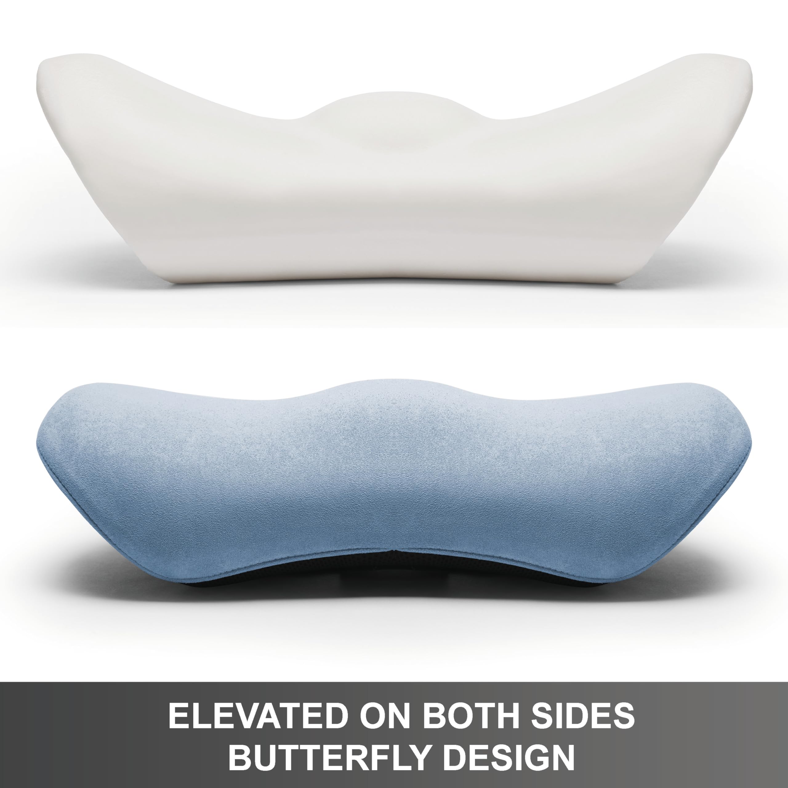 WENNEBIRD Model C Lumbar Support Pillow - Adjustable Back Support Cushion for Office Chairs, Car Seats & Home Furniture - Relieves Lower Back Pain - Perfect for Work, Travel & Relaxation - Blue