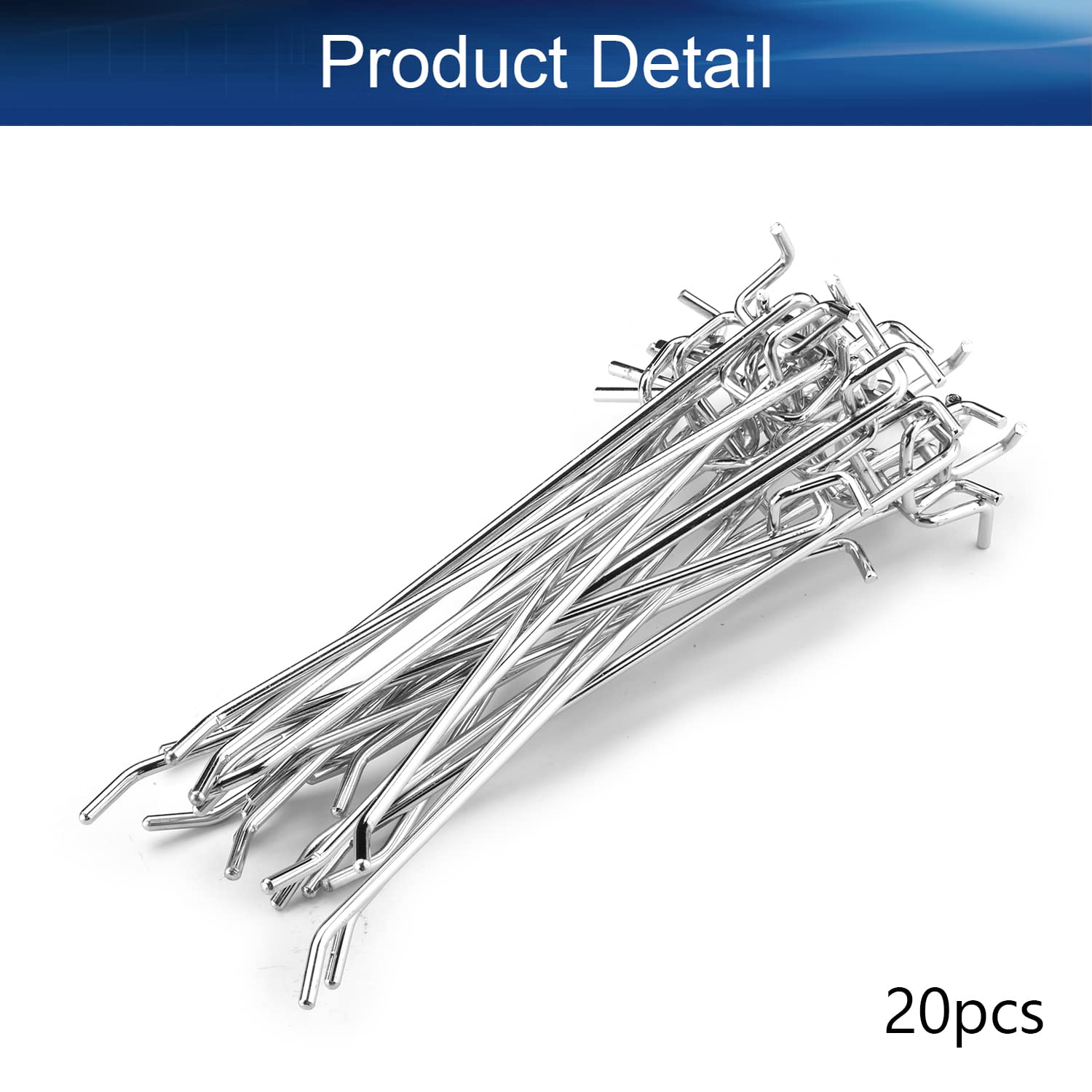 20 Pack 8 Inch Iron Pegboard Hooks for 1/8