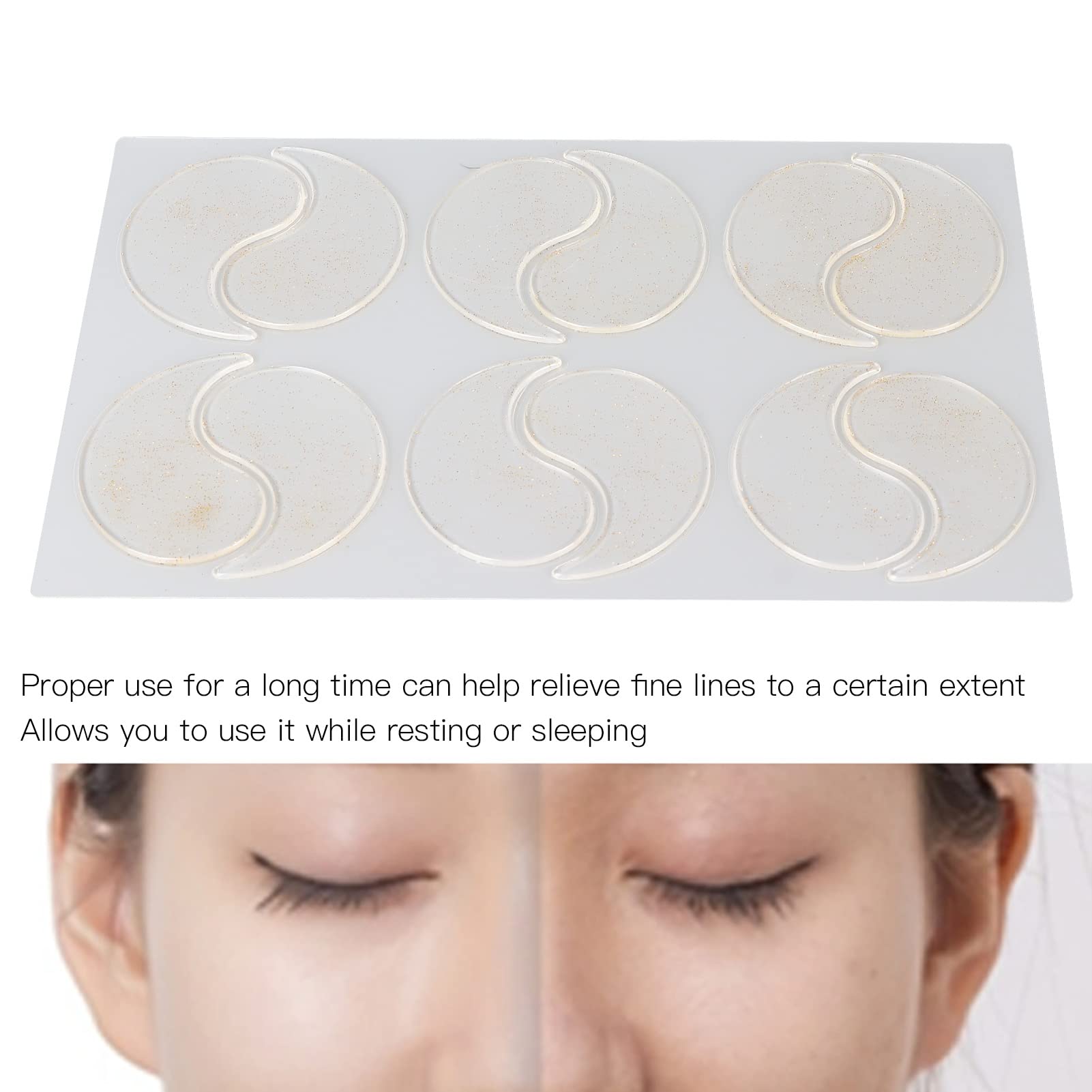 Reusable Silicone Eye Patches - 6 Pairs Wrinkle Prevention Masks for Home Spa