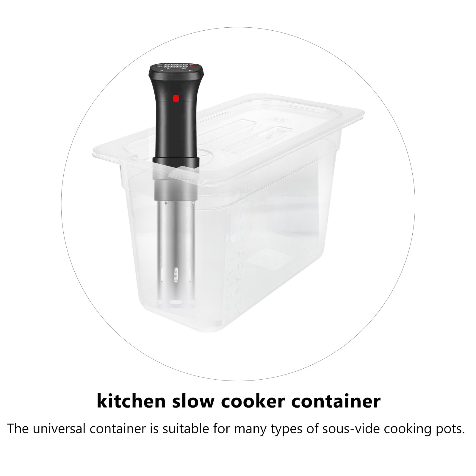 Hemoton 6L Clear Sous Vide Container with Lid - Airtight Food Storage Box for Home Kitchen, Perfect for Meal Prep, Sous Vide Cooking & Leftover Storage