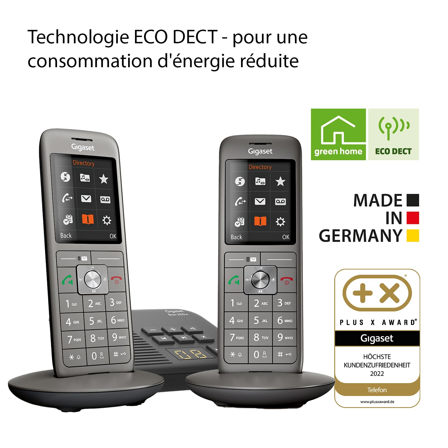 Gigaset CL660A Duo Cordless Phone with Answering Machine - 2 Handsets - Anthracite Gray - Ideal for Home & Office Use