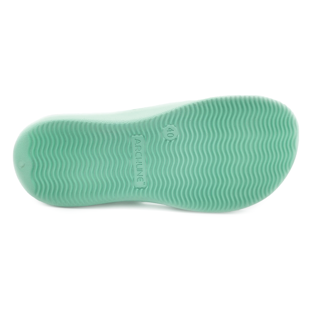 Archline Rebound Orthotic Thongs for Women & Men - Mint Green - Comfortable Supportive Sandals for Plantar Fasciitis, Flat Feet & Foot Pain Relief - Perfect for Beach, Pool & Summer Walking