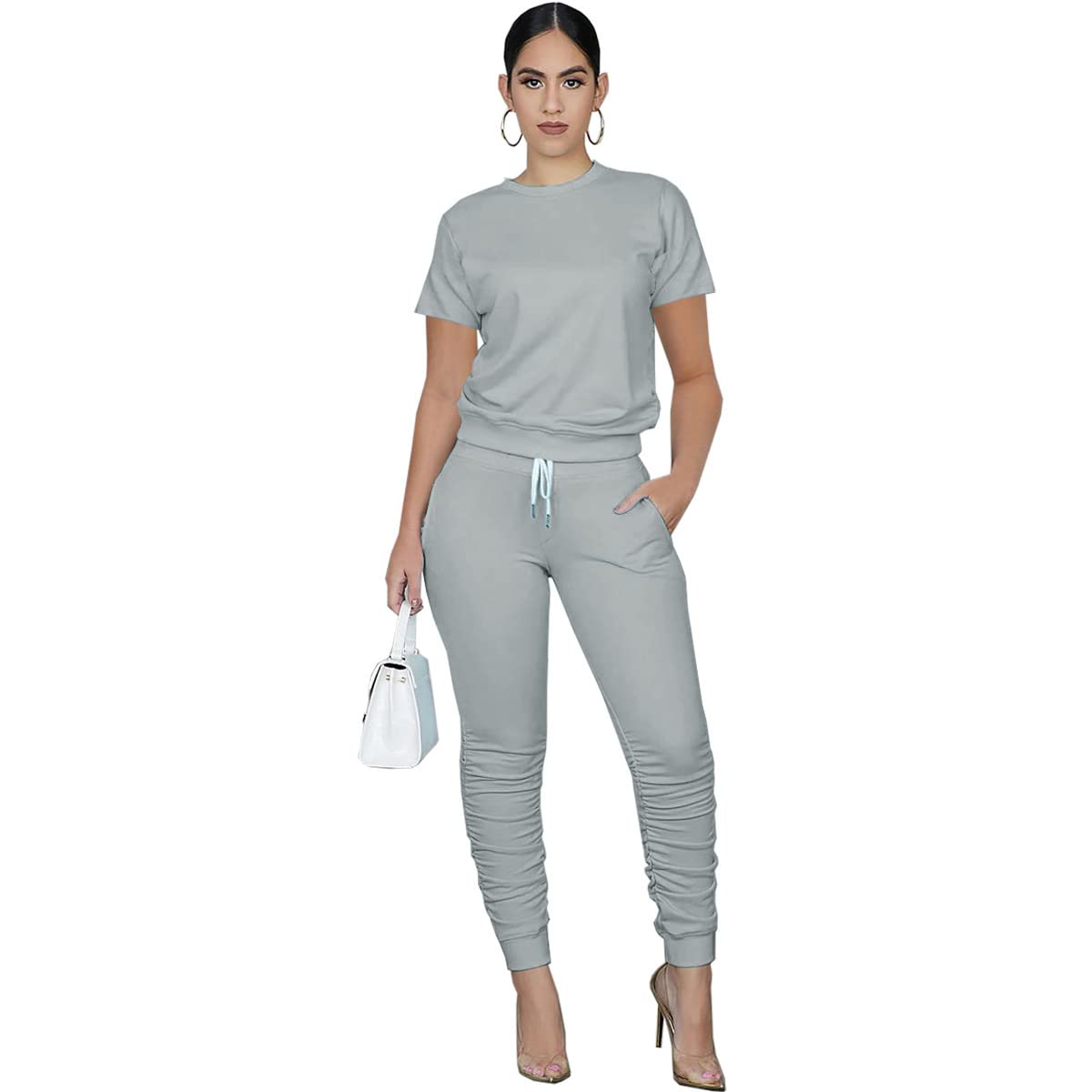 THLAI Women's 2 Piece Outfits - Sexy Short Sleeve Summer Two Piece Sets | Casual Beachwear, Vacation Outfits & Party Wear for Women