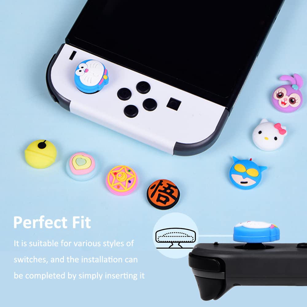 Viwind Soft Silicone Joy-Con Thumb Grip Caps for Nintendo Switch/OLED/Switch Lite - Cute 3D Pikachu Analog Stick Cover - Enhance Gaming Comfort & Control for Long Play Sessions