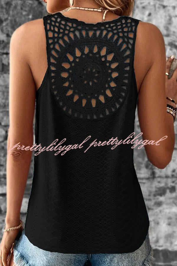 Stylish Solid Color Casual V-Neck Hollow Back Vest Top for Women - Perfect for Summer Outfits, Layering, and Daily Wear