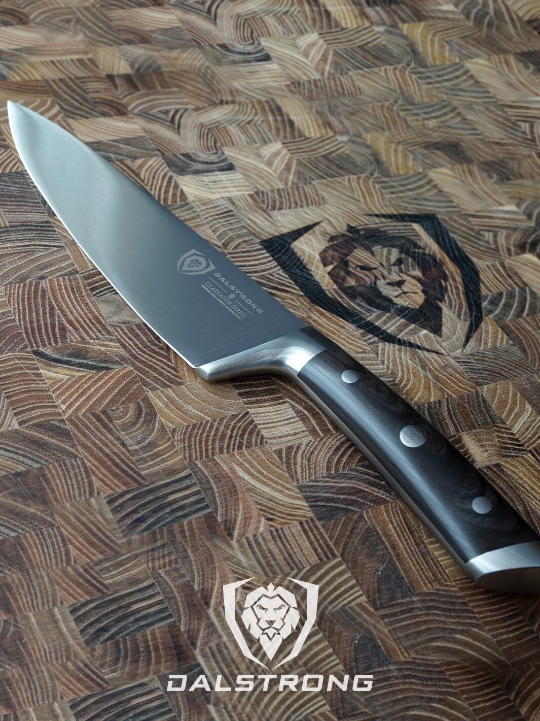 Dalstrong Gladiator Series 8-Inch Chef Knife with Faux Wood ABS Handle - NSF Certified Professional Kitchen Knife for Slicing, Dicing & Chopping - Perfect for Home Cooks & Professional Chefs