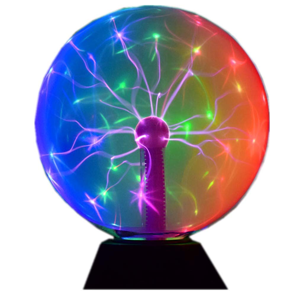8 Inch Magic Plasma Disco Ball Lamp - Touch & Sound Sensitive LED Nebula Sphere Lightning Globe, Electrostatic Flashing Night Light for Bedroom, Party, Home Decor (Perfect for Teen Rooms, Dorm Lighting & Rave Parties)