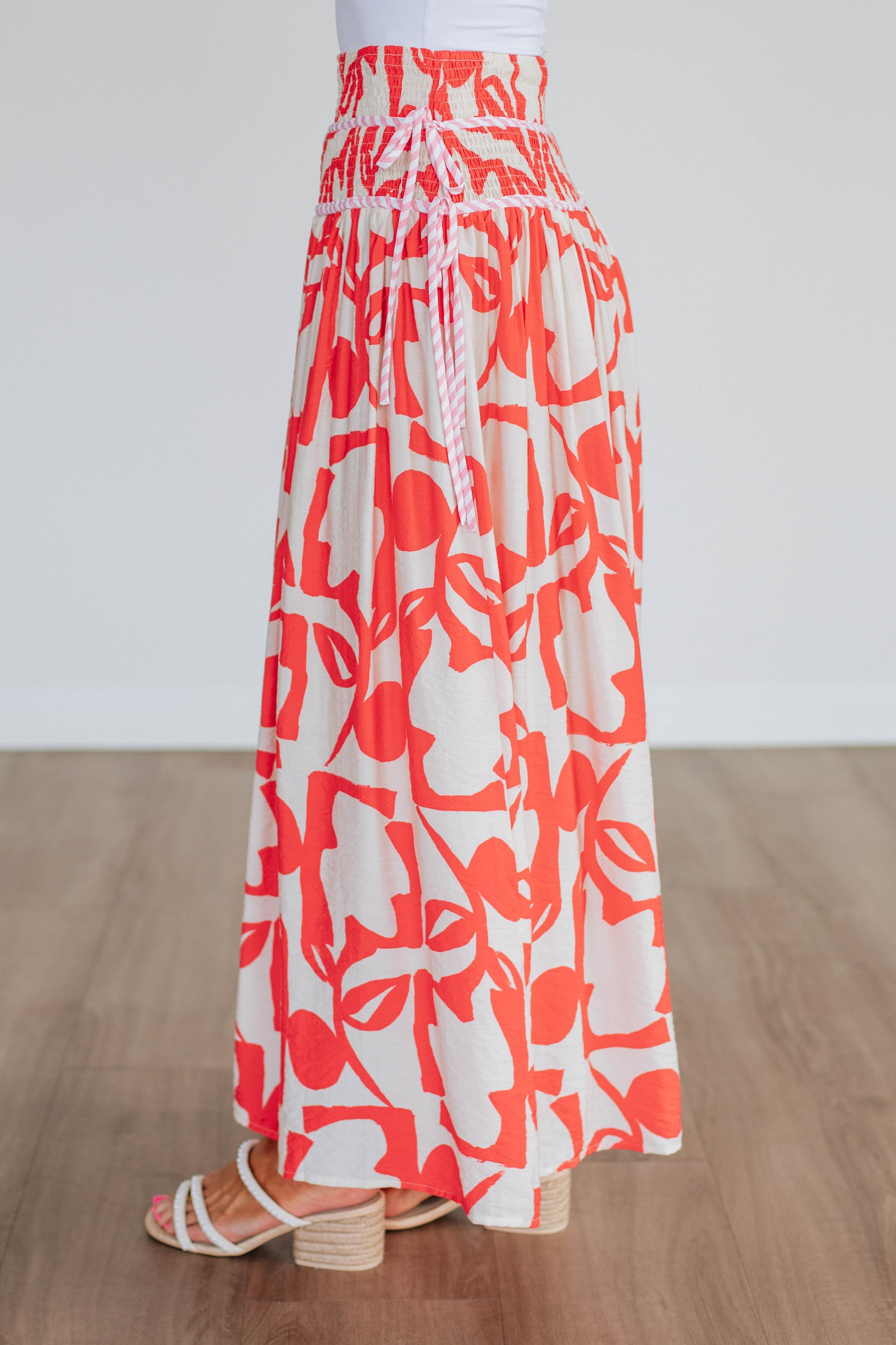 Ambria Maxi Skirt - Floral Print, Boho Style, Elastic Waist, Lightweight Fabric for Women | Perfect for Beach, Summer Outfits & Casual Wear