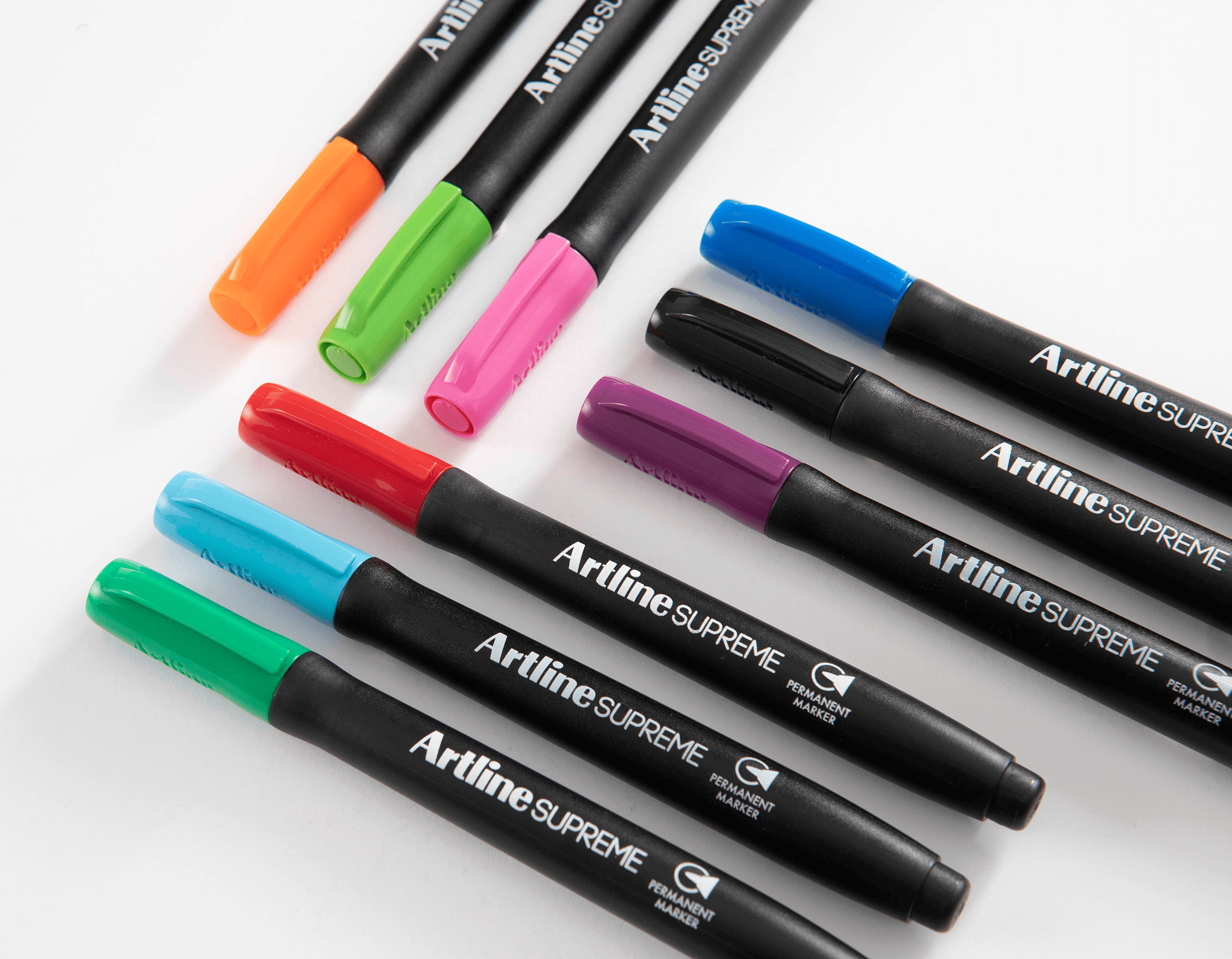 Artline Supreme Permanent Marker Black - Pack of 12 - Ideal for Office, School & Home Use - Waterproof & Fade-Resistant Markers for Writing, Labeling & Crafting