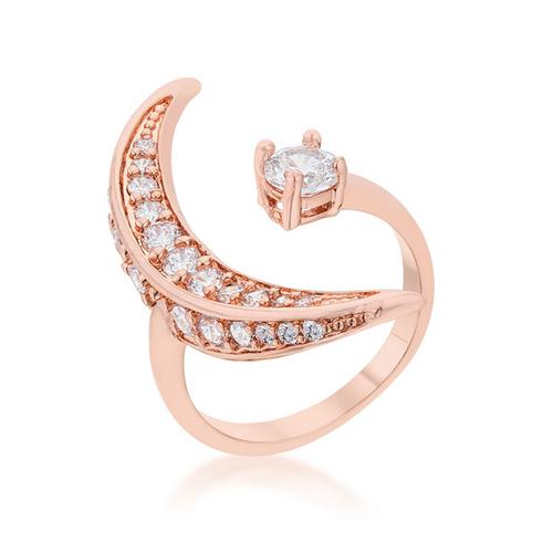 0.75 Carat Cubic Zirconia Rose Gold Delicate Ring for Women - Elegant Wedding, Engagement & Everyday Jewelry Gift