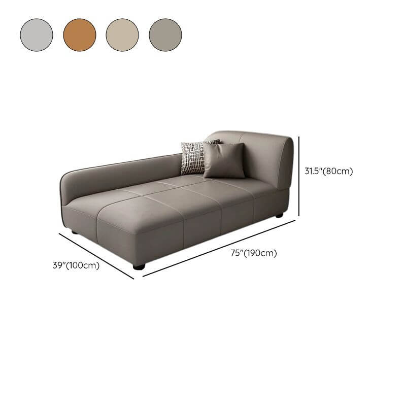 Modern Waterproof Solid Color Chaise Lounge Sleeper Chair with Flared Arm - Right Arm Facing Chaise for Living Room, Bedroom, or Office Relaxation