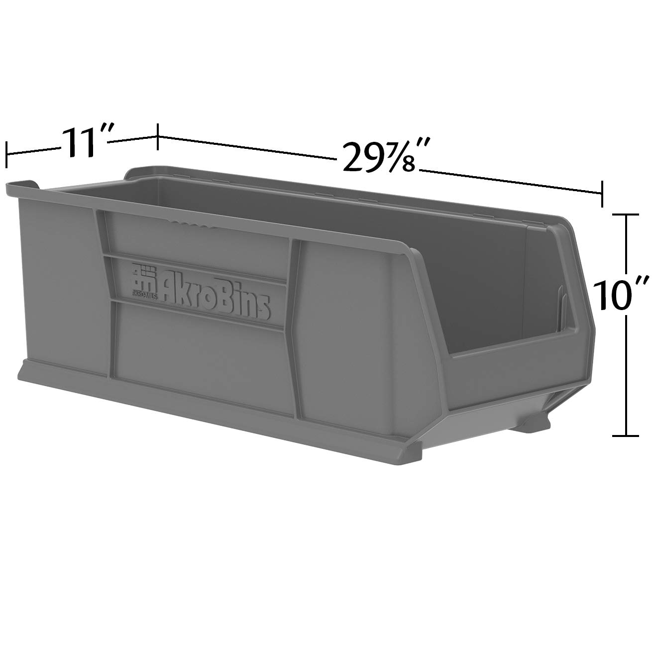 Akro-Mils 30292 Super-Size AkroBins Plastic Storage Bins - 4-Pack Stackable Organizer Bins (30